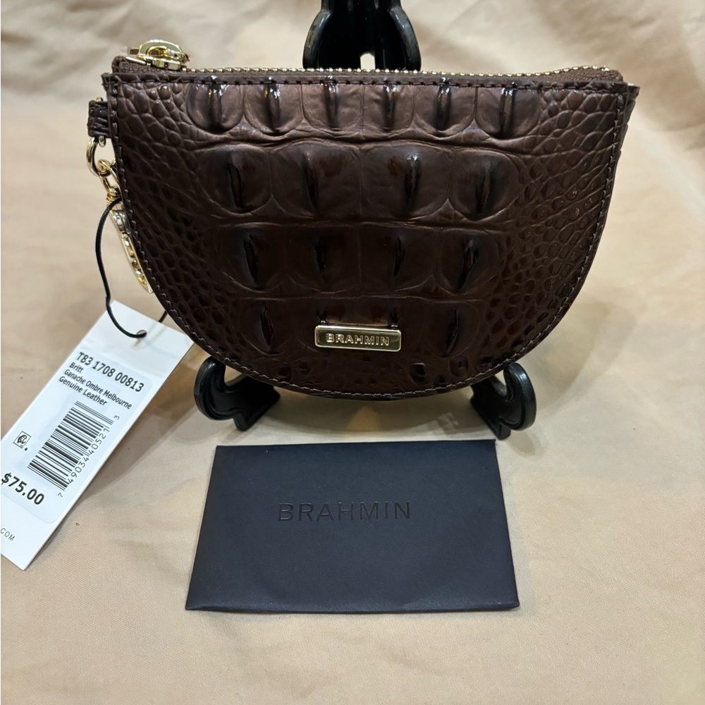 Brahmin Dark Brown Crocodile Embossed